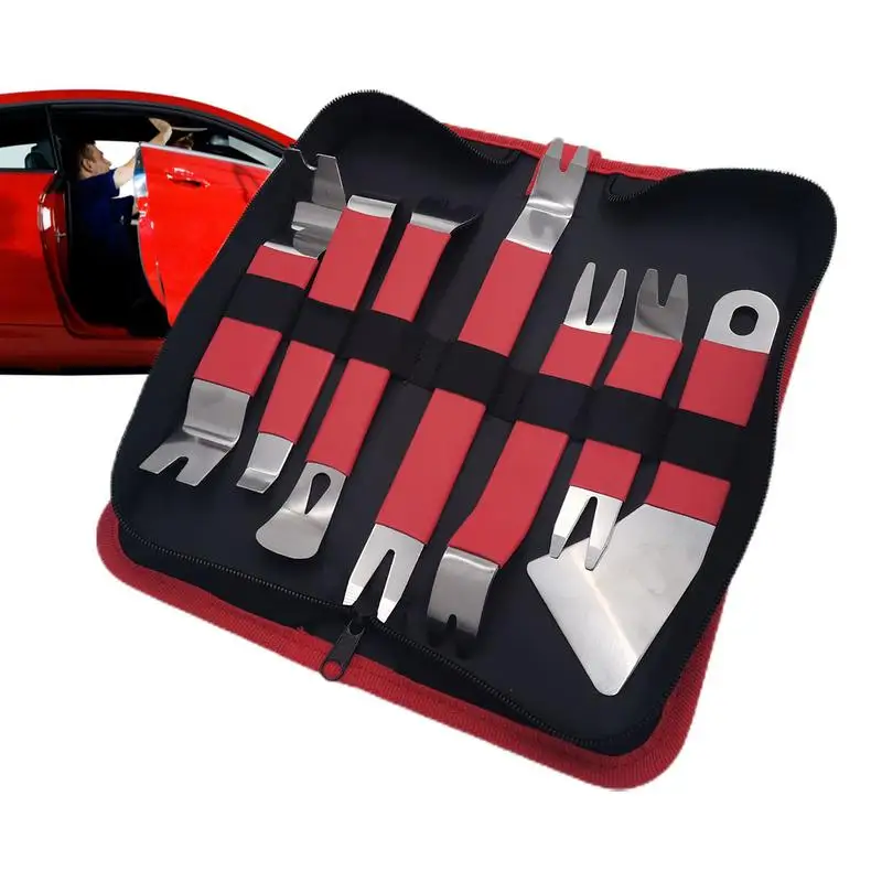 

Trim Tools Auto Removal Stainless Steel Pry Kit Multifunctional Trim Tools 7pcs Car Accessories Ergonomic Panel Tool For Audio S