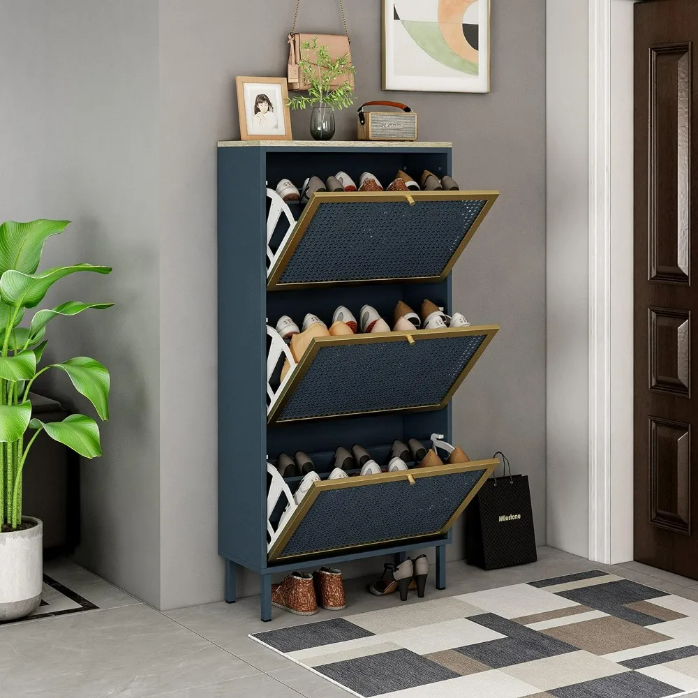 

Shoe Cabinet, Storage Cabinet with 3 Flip Drawers, SlippersHallway, Shoe Cabinet
