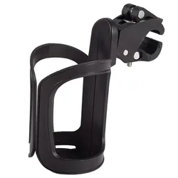 Universal Baby Stroller and Bicycle Cup Holder - Infant Bottle and Beverage Organizer (Black)