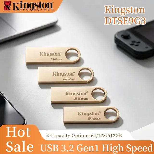 Kingston High Speed Metal USB 3.2 Flash Drive for TV Car Max 220MB/s Read 100MB/s Write Pen Drive USB Disk Stick Pro 1