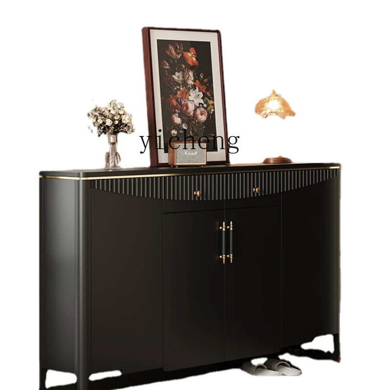 

ZC Home Doorway Large Capacity Entrance Cabinet Popular Light Luxury Black Indoor Multi-Layer Shoe Cabinet