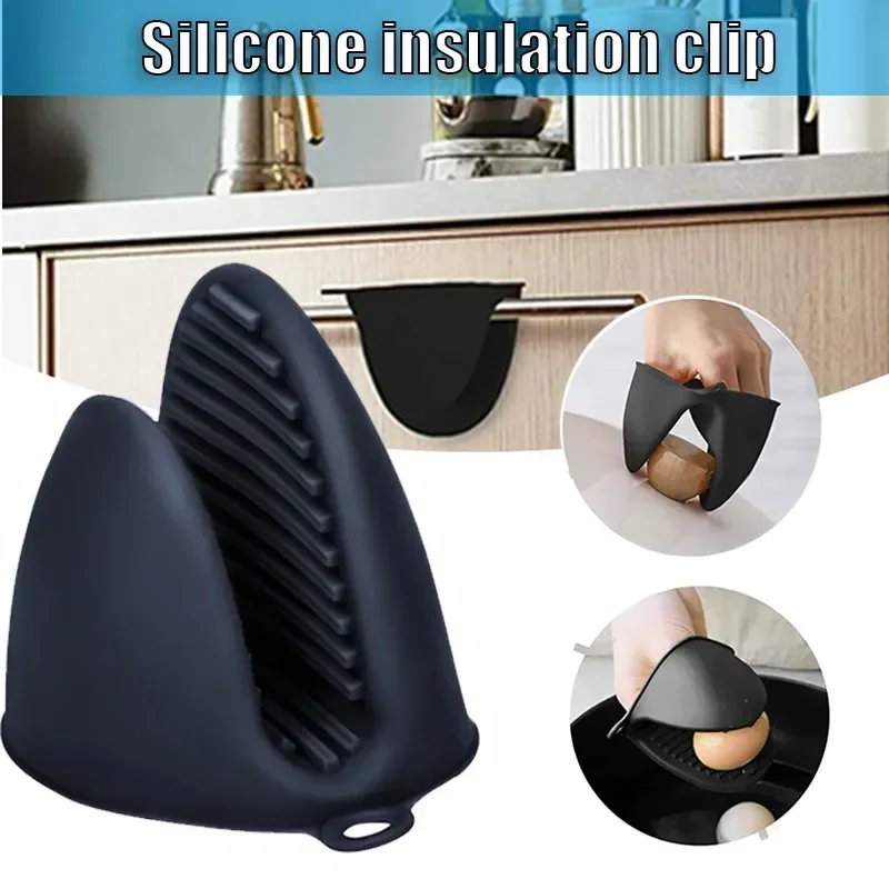 Silicone Oven Mitts 2pcs Heat Resistant Pinch Mitts Anti Scalding Non Slip Gloves Clips Pot Holder Cooking Baking