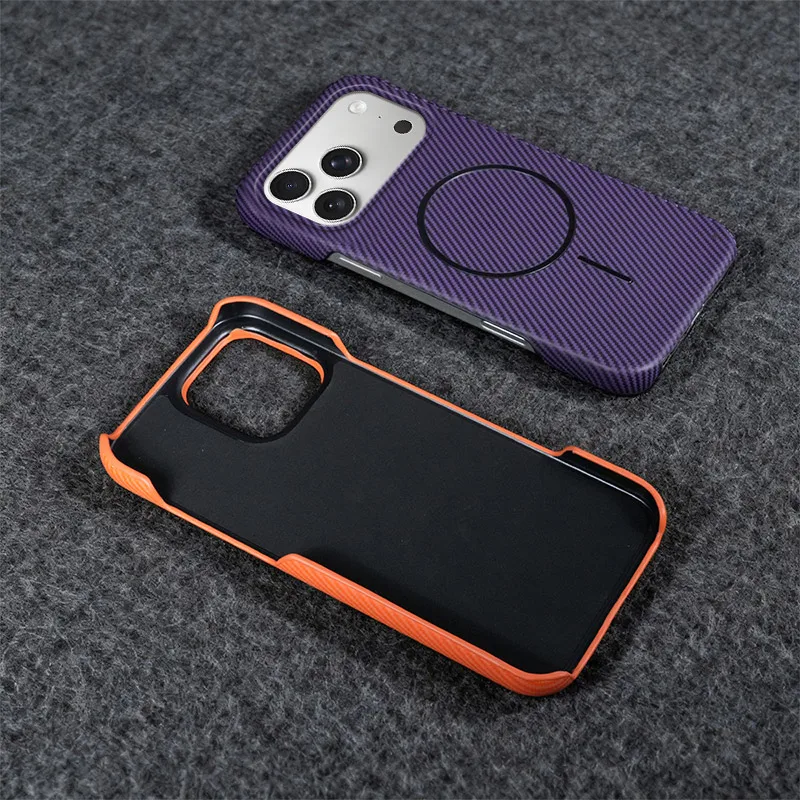 Magsafe Magnetic Kevlar Carbon Fiber Texture Frameless Phone Case