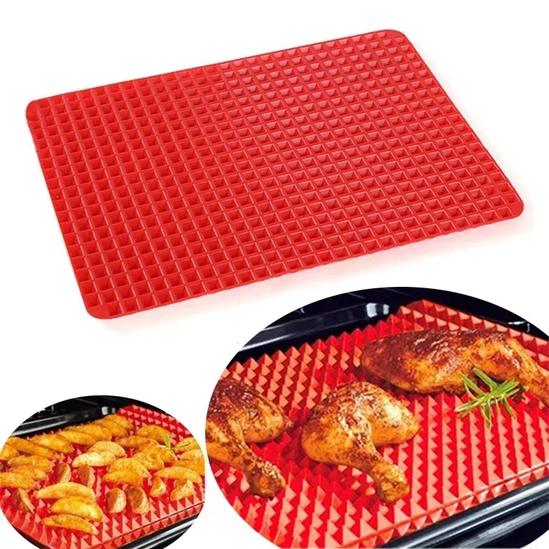 1pcSilicone Multifunctional BBQ Pizza Mat Pyramid Microwave Oven Baking Placemat Tray Sheet Kitchen Baking Tools Bakeware Moulds