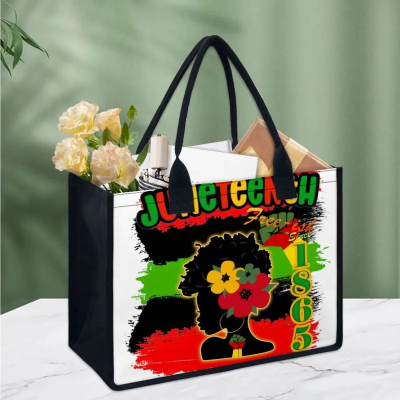 

Elegant Women's Tote Bag Black History Month Juneteenth 1865 Casual Female Handbags Multifunction Lady Handbags Print on Demand