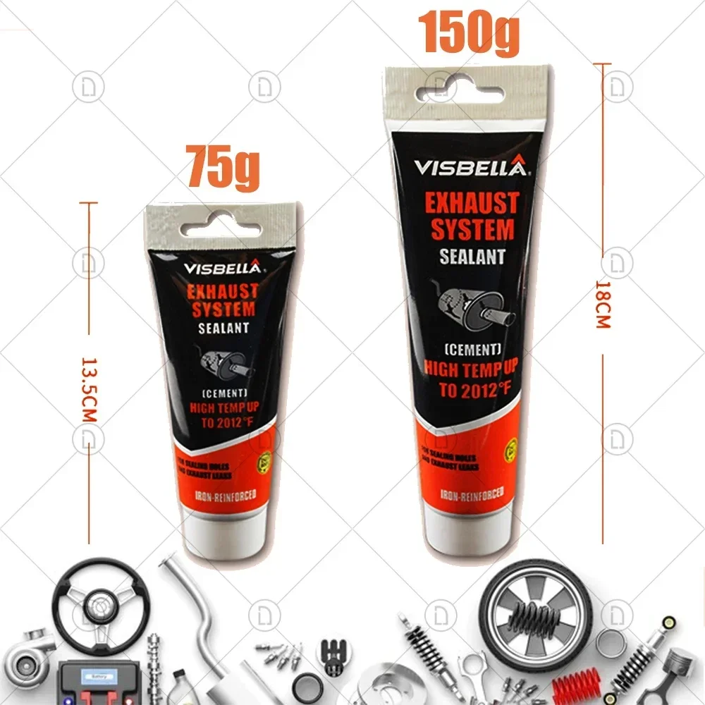1PC High Temperature Sealant Car Exhaust Pipe Tailpipe Muffler Motorcycle Repair Auto Repair Tool Paste Glue Automotive Metal 4