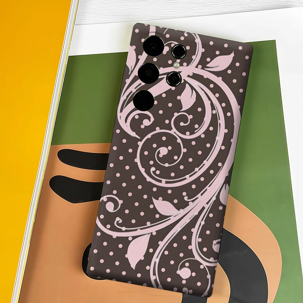 Pink Scroll & Polka Dots Shockproof Tough Phone Case