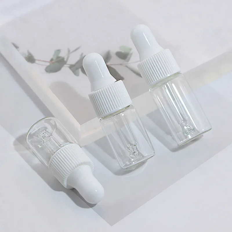 3ml Transparent Small Dropper Bottle Mini 1ml Essential Oil Essence Stoste Sample 5ml Divided Glass Empty Containers Wholesale