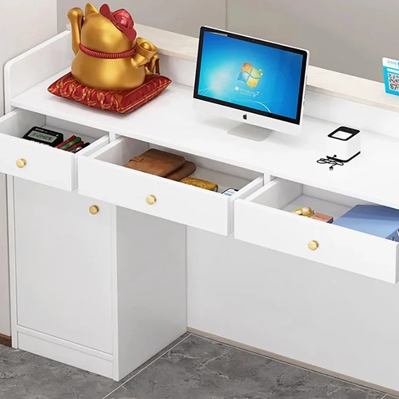 Design Counter Reception Desks Stylish White Coffee Cashier Reception Desks Modern Luxury Mostrador Negocio Bar Furniture
