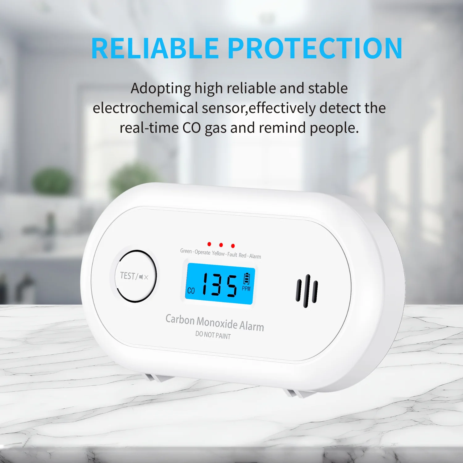 Carbon Monoxide Detector with Tuya Smart App, WiFi 2.4GHz, 5-Year Replaceable Battery, EN50291-1:, VC22WR