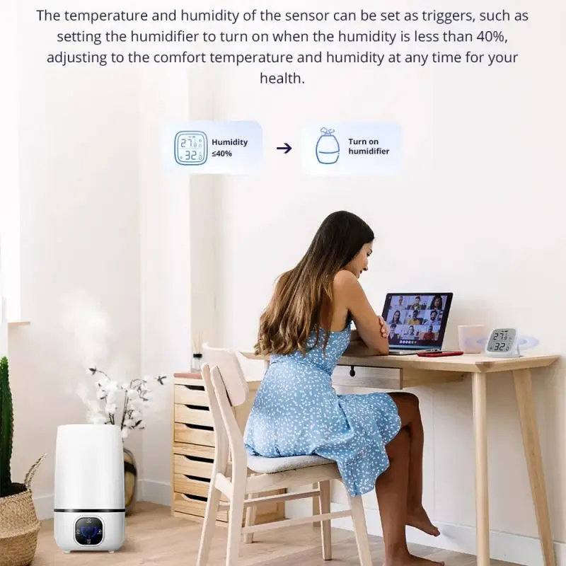 SONOFF SNZB-02D Zigbee 스마트 온도 습도 센서, LCD 화면, 원격 실시간 모니터링, Ewelink, Alexa Google Home
