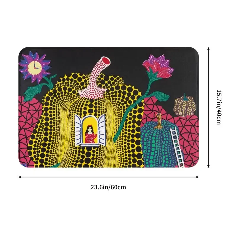 사용자 정의 Yayoi Kusama 추상 회화 현관 매트 미끄럼 방지 입구 욕실 주방 문 바닥 매트 차고 깔개 카펫 Footpad