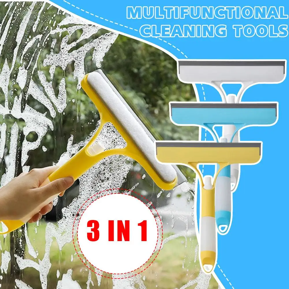 Double Sided Water Jet Shower Squeegee Glass Window Cleaning Accessories Rubber Wiper For Tiles Shower Doors Bathroom Mirro M2Q4 shower squeegee