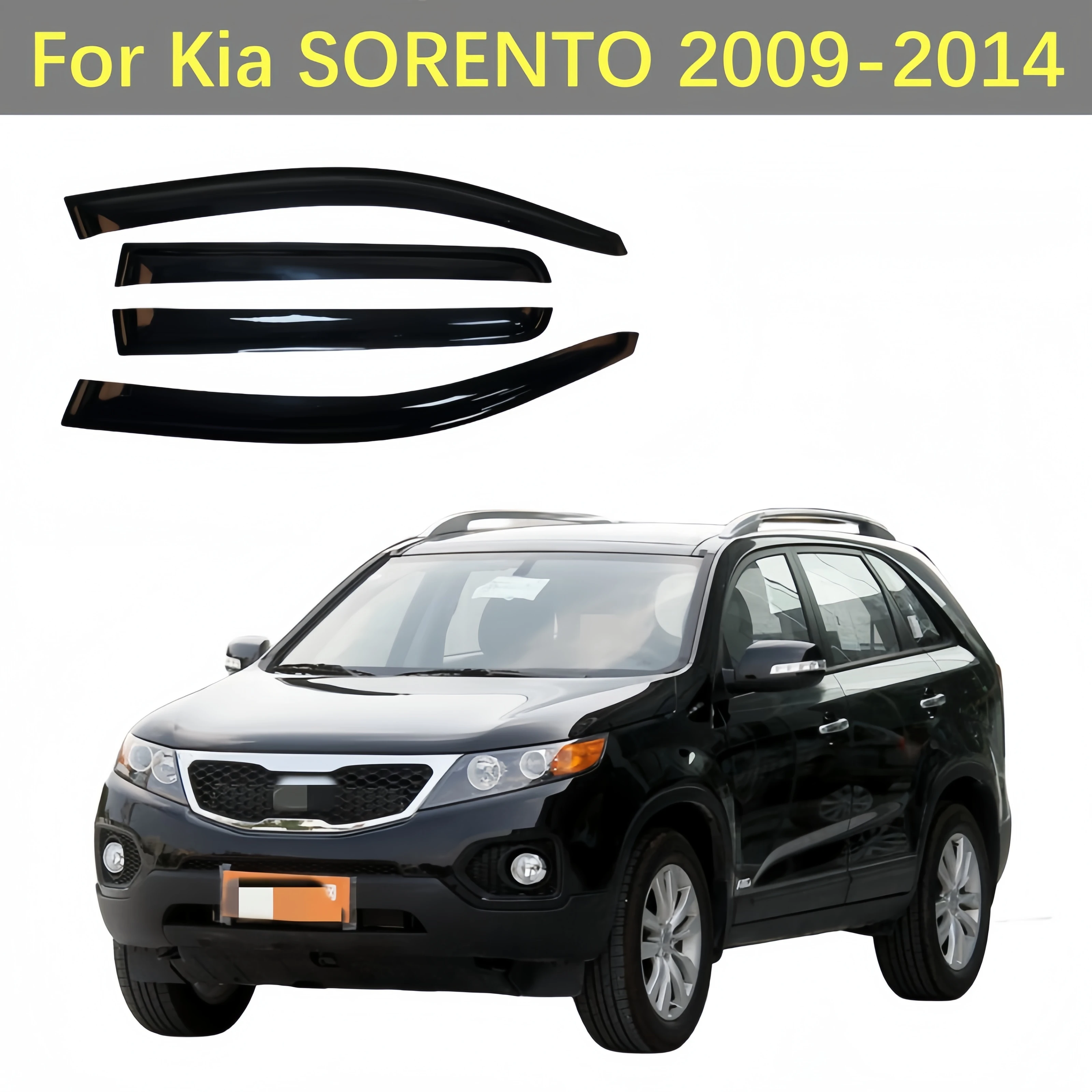 

For Kia SORENTO 2009-2014 Side Window Visor Sun Rain Deflector Guard Awnings Shelter Adhesive Cover Trim Car Styling Accessories