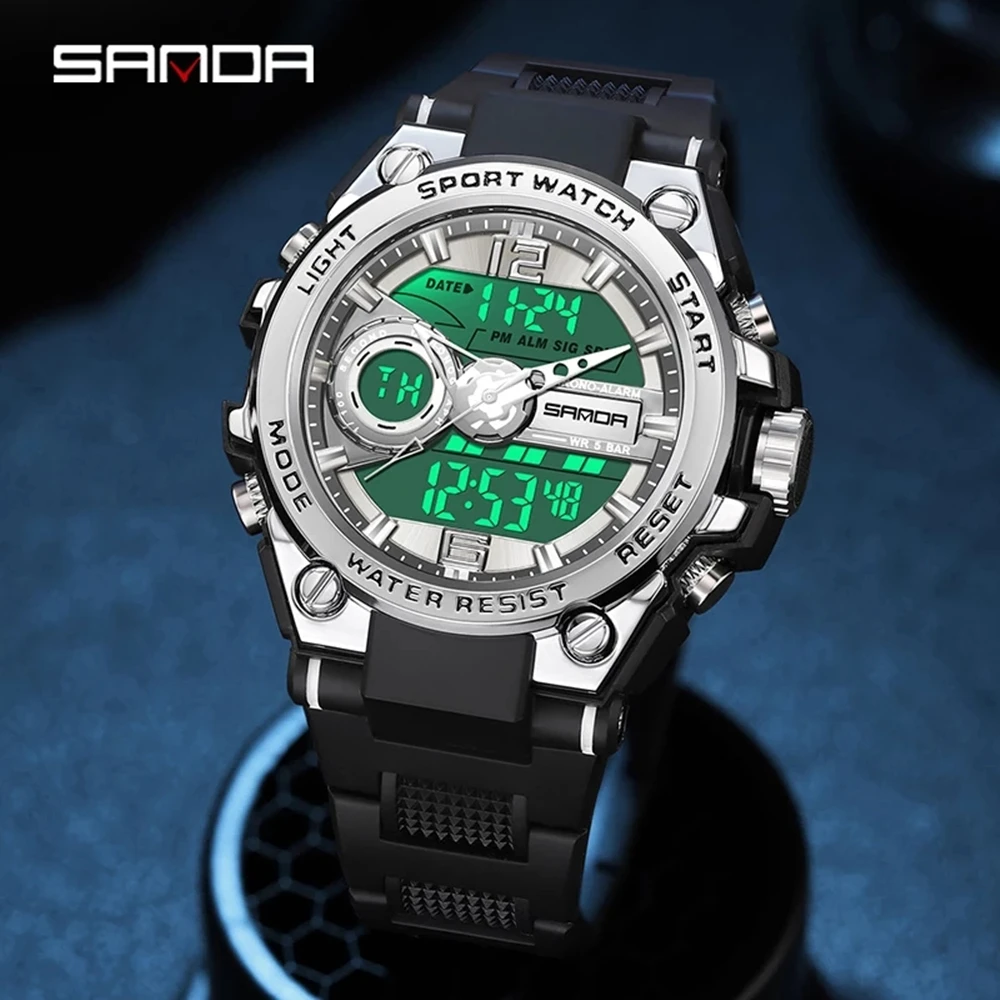 Sanda New Sport Military Men's Watches 50m Waterproof Quartz Wristwatch
