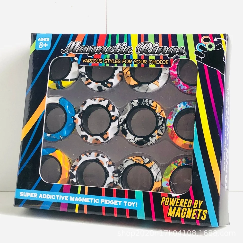 Stress Reduction Magnetic Ring Toy 3pc sensory fidget toy anti stress toy fidget toy finger sensory toy