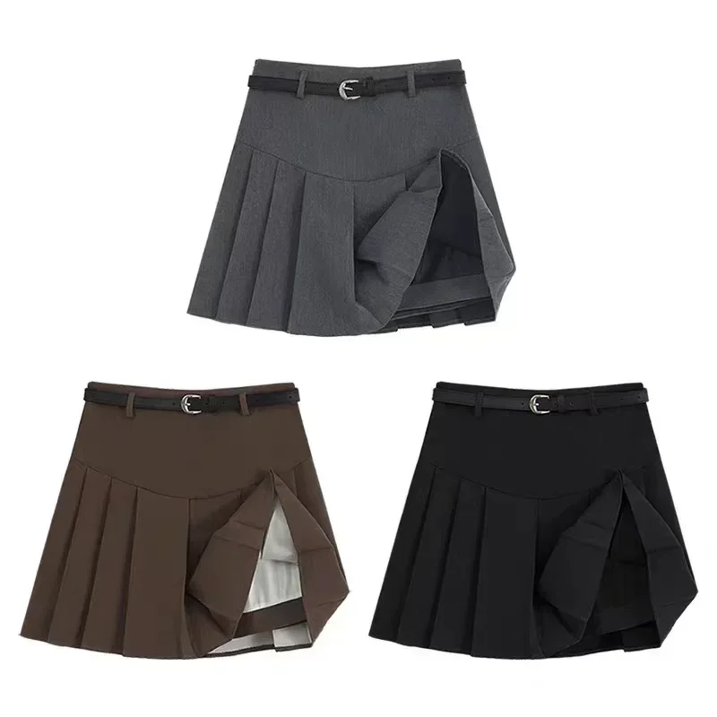 Teens Girls Pleated Skirts Simple College Style Kids A-line Suit Skirt 3 To 13 Y Children School Uniform High Waist Short Skirt
