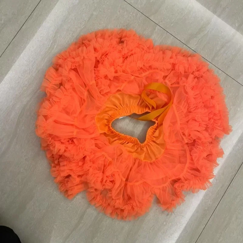 Mädchenrock, flauschiger Pettiskirt, Tutu-Rock, orangefarbener Tutu-Rock, Mädchen-Babyrock, Ballettrock, Halloween, Weihnachten, Party, Kostüm für Kinder – Detail 10