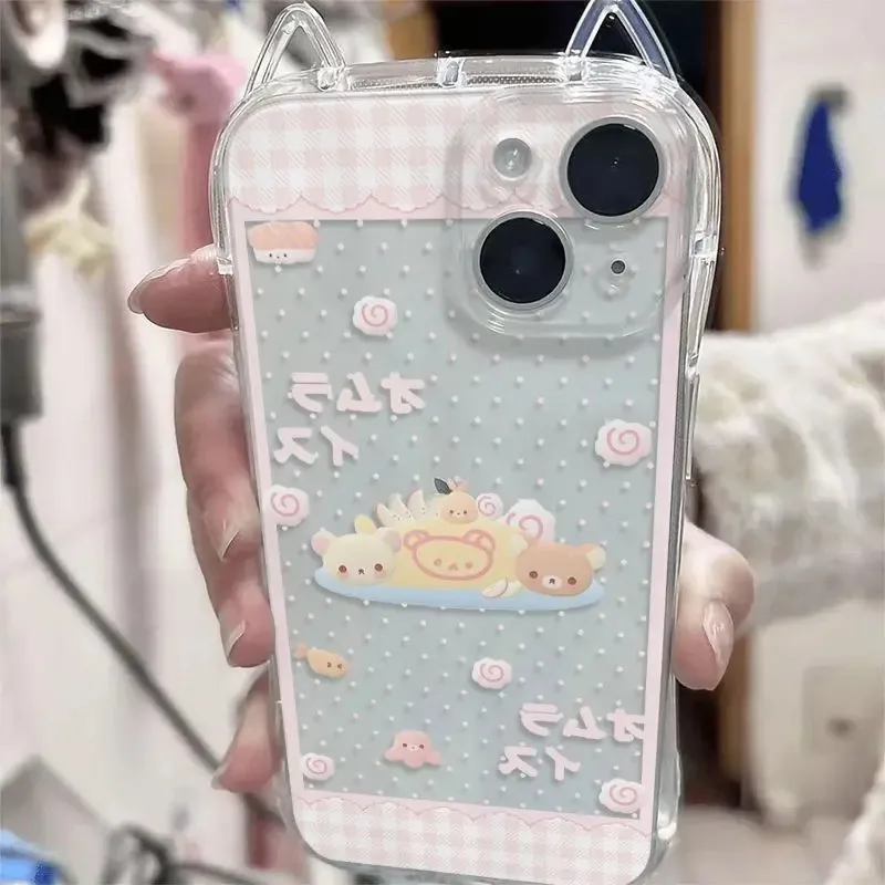 Kawaii Japanese Bear Fashion Phone Case - Cute Y2K Back Cover