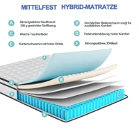 Современный пружинный матрас Anajqaqia, дизайн изогнутого бампера, дышащая 3D ткань, волнистая пена высокой плотности, ультра-тихий, белый — изображение 4