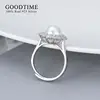 Luxury Freshwater Pearl Ring Pure 100% 925 Sterling Silver Round Ring Bride Wedding Anniversary Jewelry Gift For Women 3