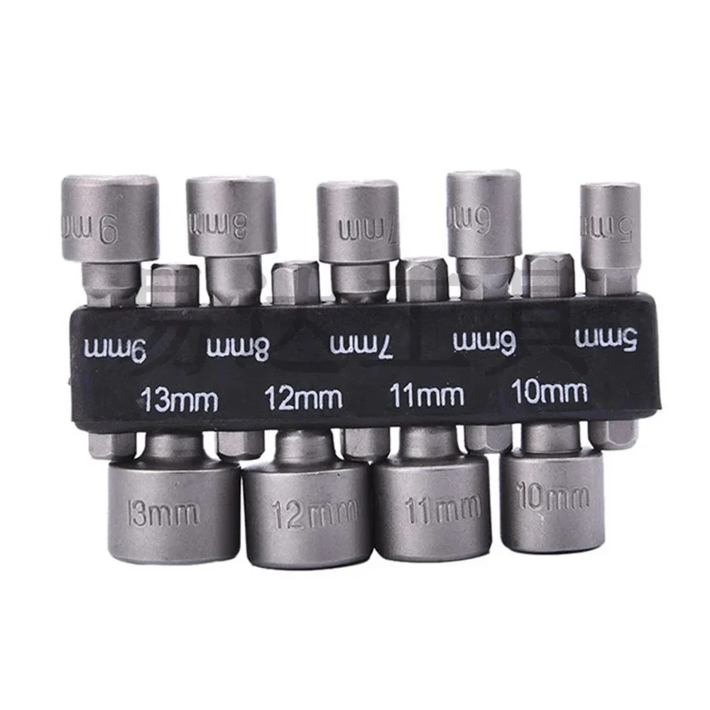 9/14PCS Hexagon Nut Driver Drill Bit Socket Screwdriver Wrench Set Drill Bit Adapter for Electric Screwdriver Handle Tool 5-13mm 4