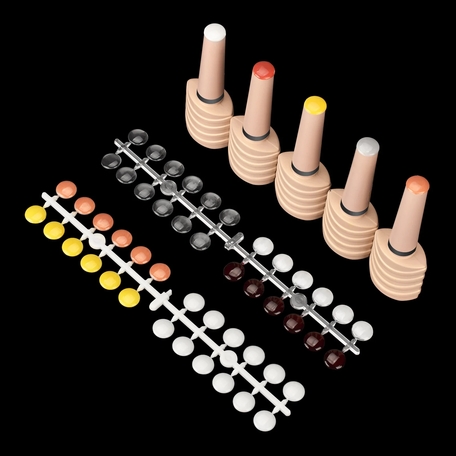 

Fake Nail Tips Display Set with Adhesive Sticker for Nail Polish Plate Colour Display Card Nail Art Salon Accessory