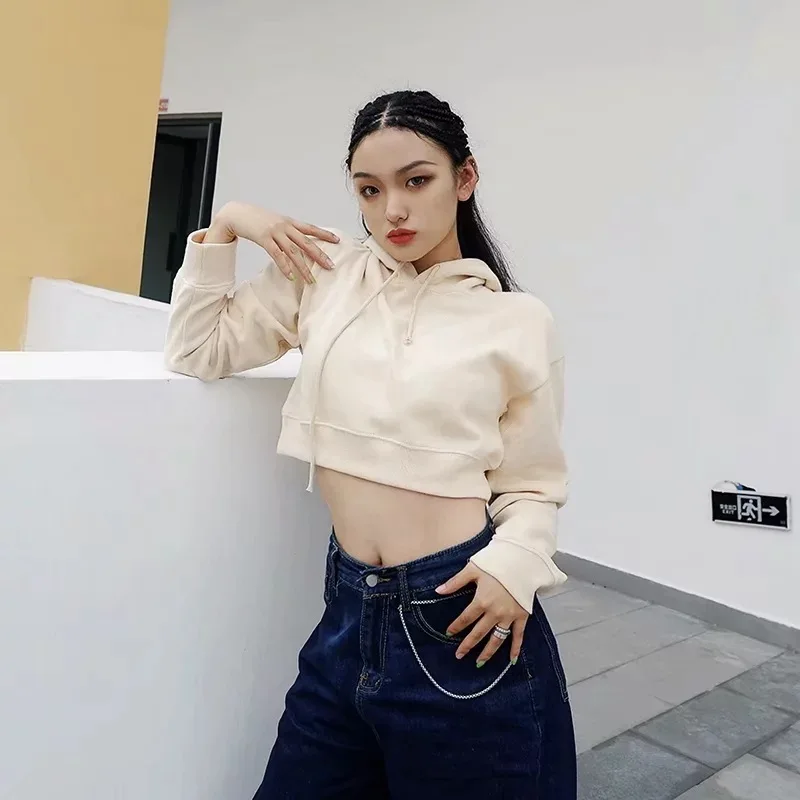 E-girl Hoodies Indie Glitter Hip Hop Gothic Punk Style Streetwear Hoodie Spring Fall Women Korean Long Sleeve Y2k Pullovers Tops