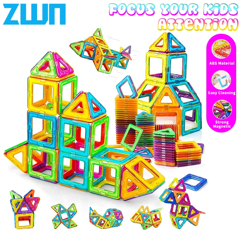 Montessori Education Magnetic Building Blocks DIY Magnets Toys Big Size and Mini Size Designer Construction Set Gifts for Kids Magnetic Building Blocks