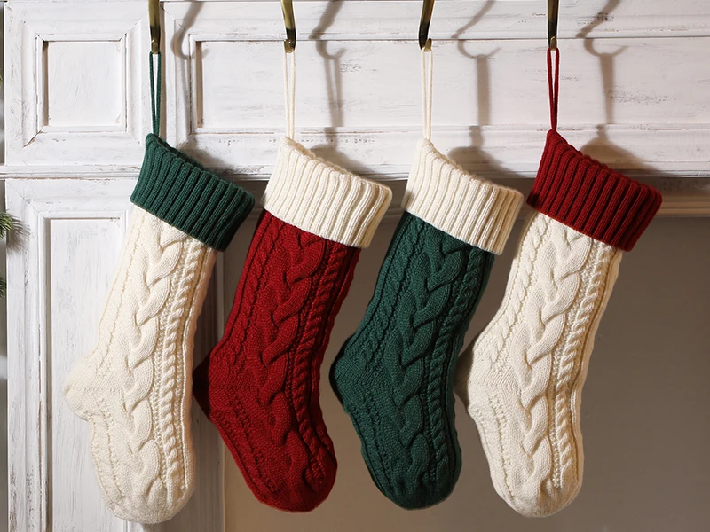 Description Picture 5 of itemNanou Christmas Stockings 18" Knitted Christmas Socks Family Holiday Decorations Great Big Stockings for Gift to Family