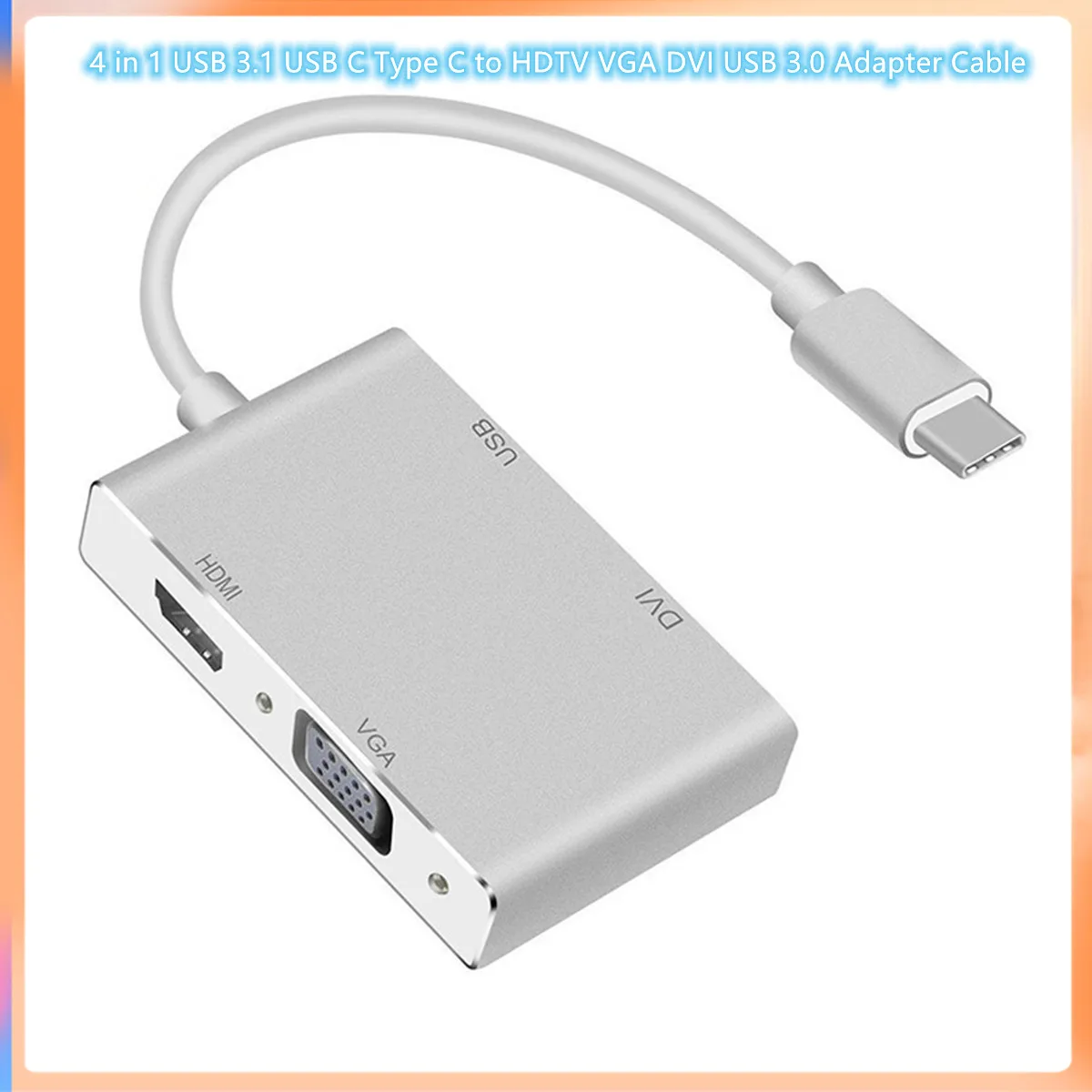 4 In 1 Usb 3.1 Usb C Tipo C A Hdtv Vga Dvi Usb 3.0 Cavo Adattatore Per Laptop Apple Macbook Google Chromebook Pixel
