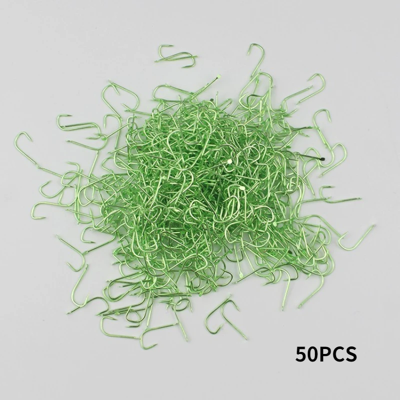 Flatsleeve hook with barbs without barbs green sleeve thin long handle