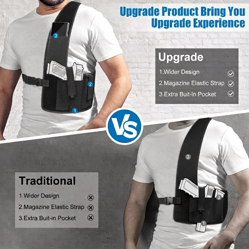 Multifunctional Underarm Concealed Carry Holster with Phone Pouch