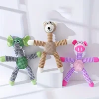 Plush Dog Toy Animals Shape Bite Resistant Squeaky Toys Corduroy Dog Toys for Small Large Dogs Puppy Pets Training Accessories 1