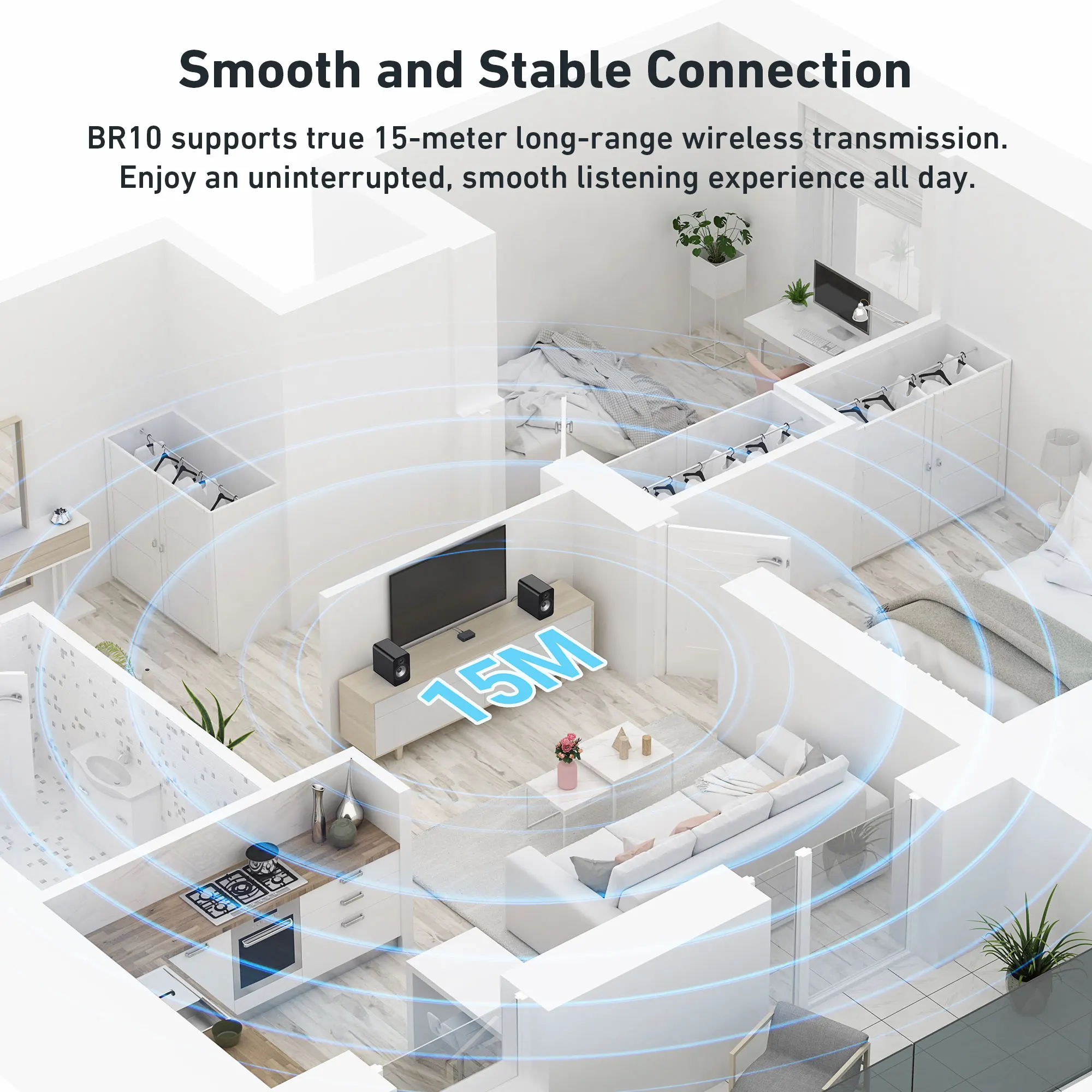 Arylic BR10 Bluetooth wireless analog input and digital input USB disk control the with Android and iOS，with a remote control