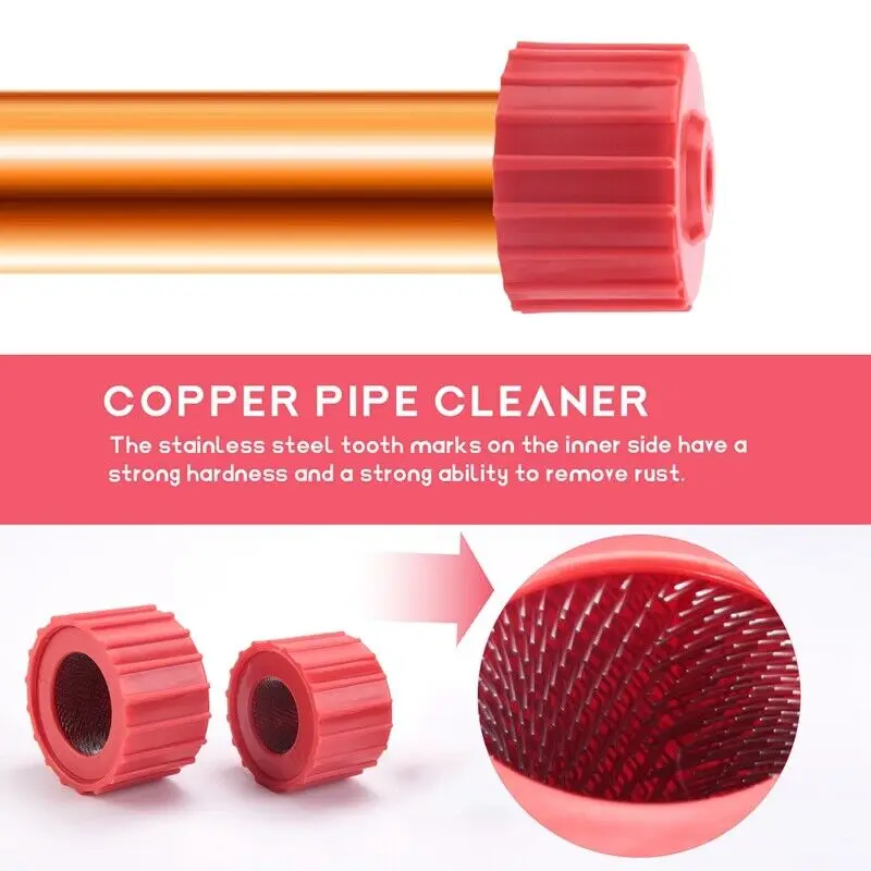 6 Pieces Copper Pipe Cleaners Handy Sized Plumber Tube Cleaning Brush For Cop Automotive Cleaning Accessories New