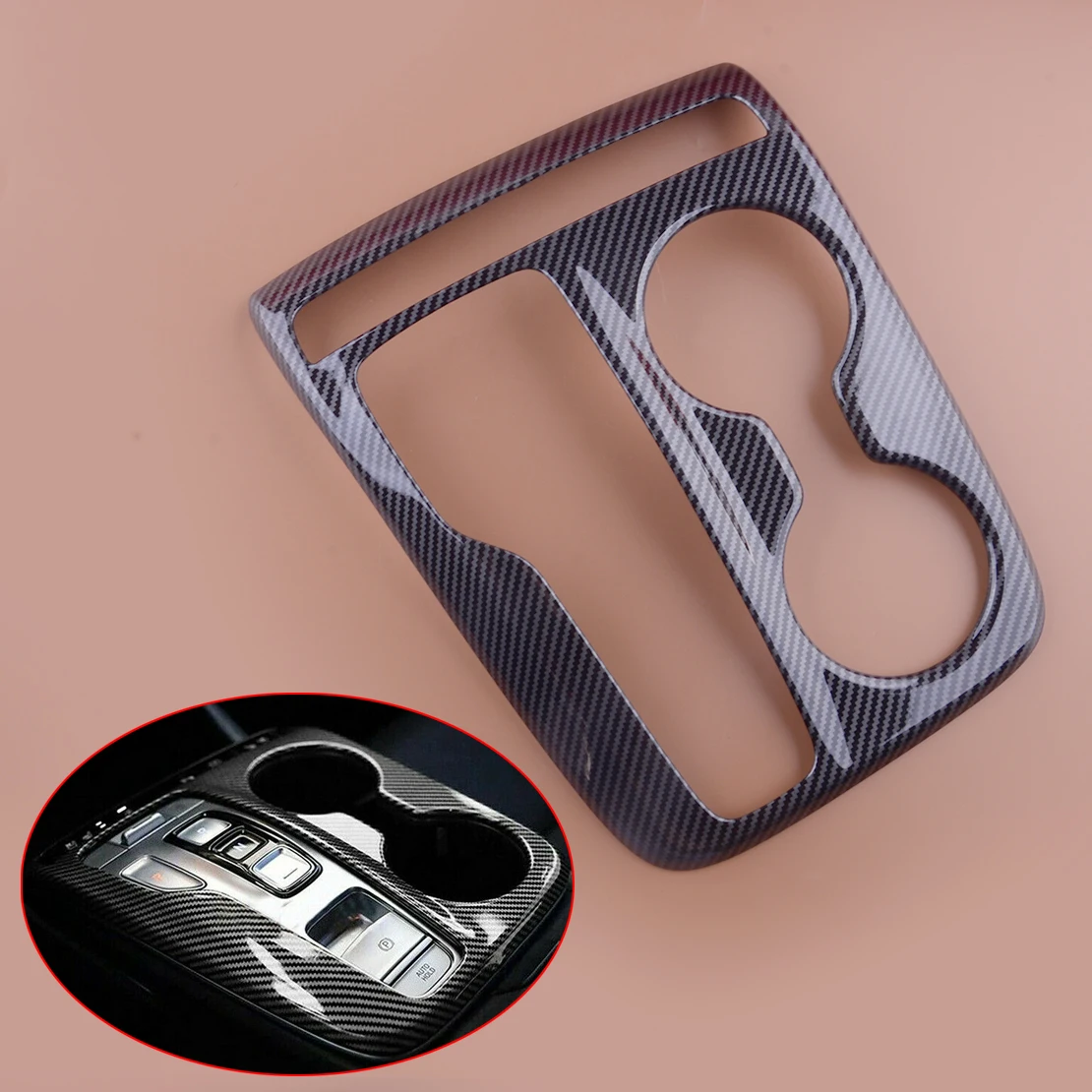 

Черная карбоновая стильная ABS Автомобильная Передняя центральная консоль Стандартная отделка рамка подходит для Hyundai Tucson 2022 LHD