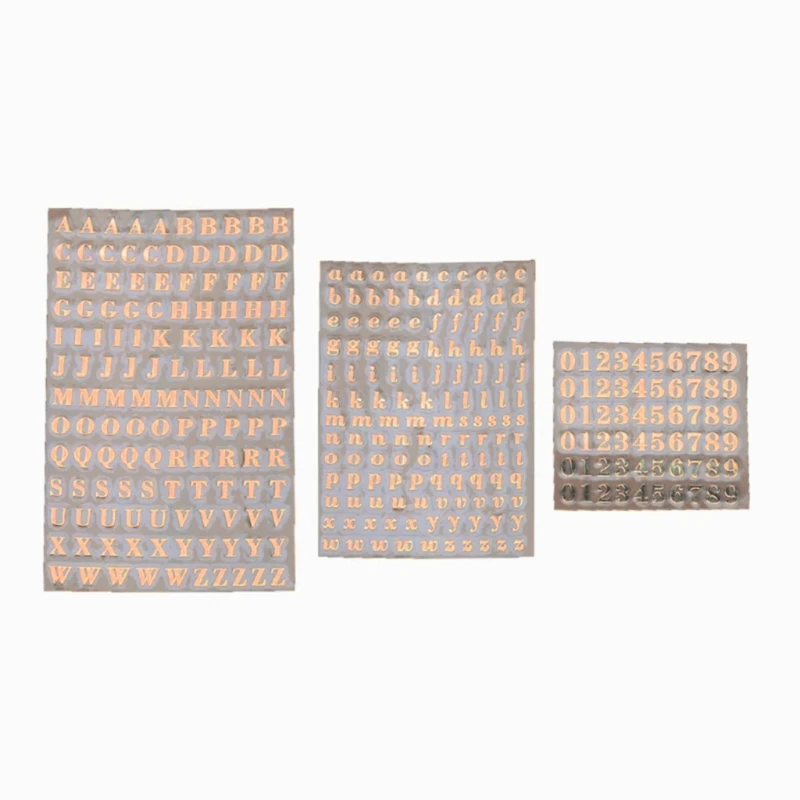 5 Sheets Letter Sticker Alphabet Sticker Self Adhesive Copper Letter Stickers