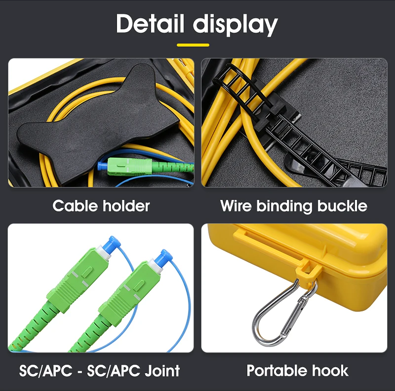2KM OTDR Launch Cable Box SM Optical Fiber Test Extension Line Dead Zone Elimina