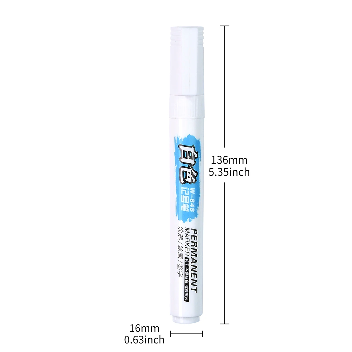3/6/12PCS 2.5mm Waterproof White Marker Pen Paint Tread Environmental Pens Car Tire Painting Graffti Stationery School Supplies