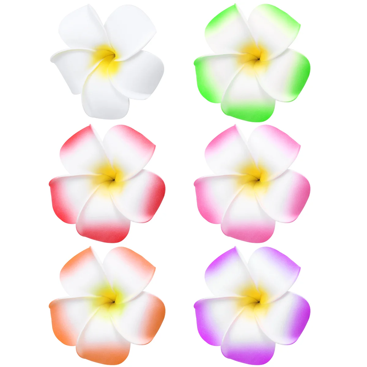 

Bulk White Plumeria Flower Hair Clip Barrettes Hawaiian Flowers for Accessories