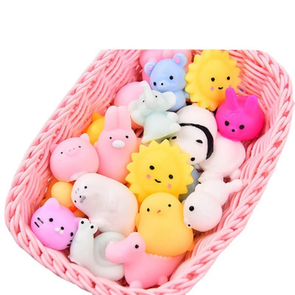 30/50PCS Mochi Mini Squishies Toys Creative Cartoon Random  Animal Kawaii Party favors Kids Anti Stress gifts for boys and girls 5