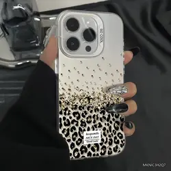 Golden Particle Leopard Phone Case - Elegant and Durable Cover - iPhone 12 Mini (WHITE)