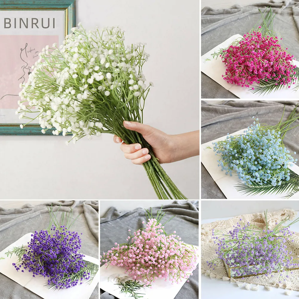 

Artificial Fake Silk Gypsophila Flower Simulation Flowers Decoration Wedding Bouquet For Garden Home Party Desktop Vase Decor