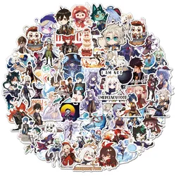Autocollants dessin animé Genshin Impact Game, 50 pièces/ensemble, étiquette étanche, jouet pour enfants, bricolage, ordinateur portable, moto, Skateboard, Uggage 