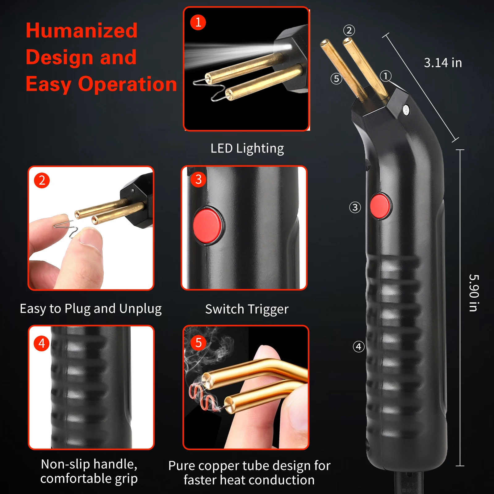 110V/220V Plastic Welder Tool Kit Professional Plastic Welding Gun Bumper Repair Portable Plastic Welder Soldering Iron Kit 3