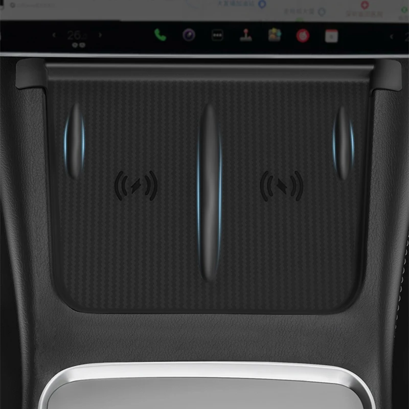 For Tesla Model 3 Model Y Silicone Anti-skid Pad Car Central Control Wireless Charging Mobile Phone Non-Slip Silicone Mat
