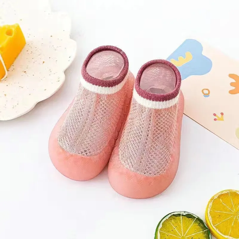 2024 Summer New Combed Cotton Anti slip and Breathable Children's Soft Sole Shoes Baby Walking Shoes Mesh Faced Baby Floor Socks 4