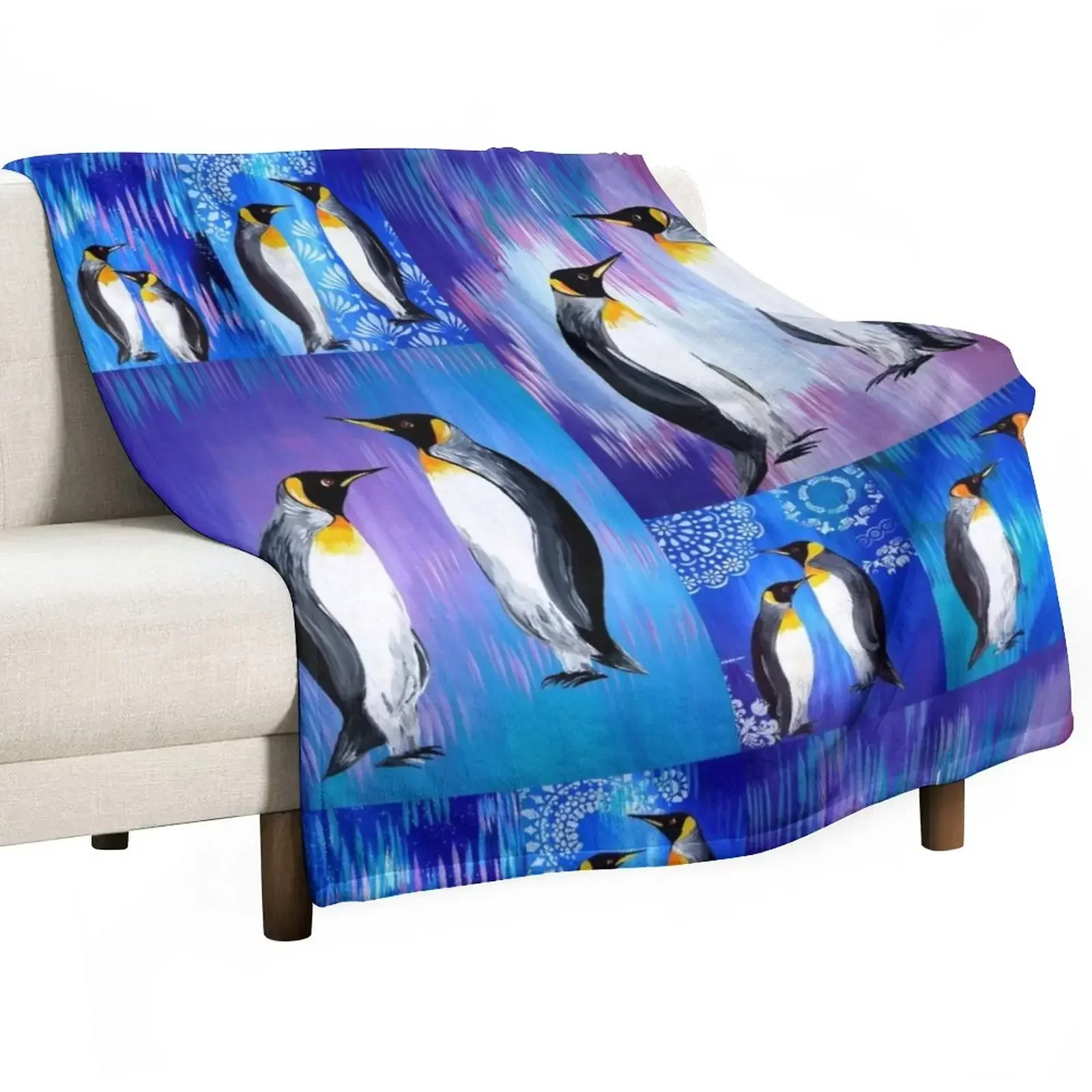 

Penguin collage Throw Blanket Sofa Plush Cute Plaid Blankets