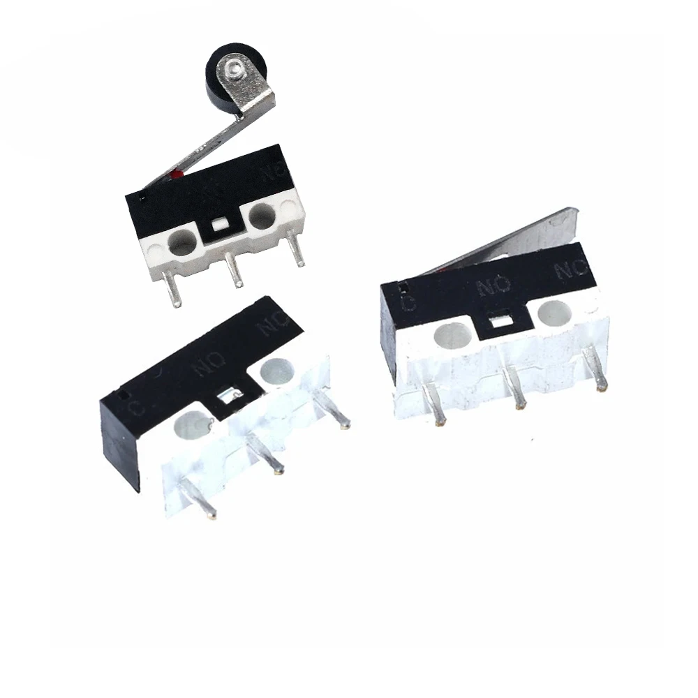 Squalise 20pcs Limit Switch Waterproof Momentary Push Button Switch 3 Long Hinge Lever Micro Switch Black